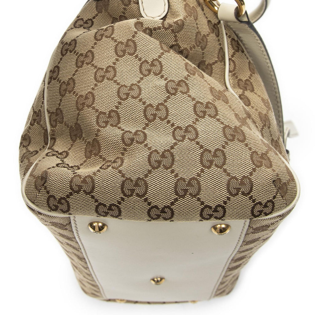 Gucci Medium Scarlett Top Handle Beige Ivory GG Canvas — view 8