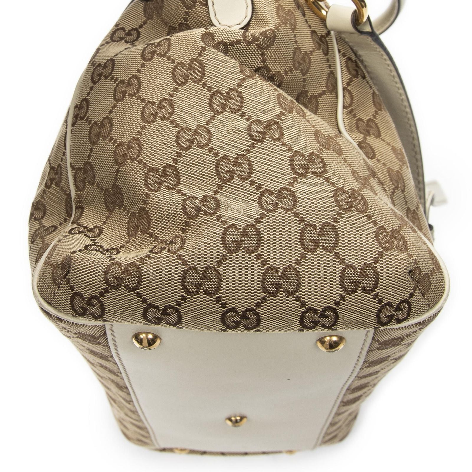 Gucci Medium Scarlett Top Handle Beige Ivory GG Canvas — view 8