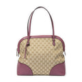 Gucci Bree Dome Tote Beige Purple GG Canvas