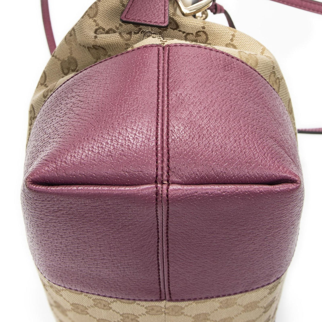 Gucci Bree Dome Tote Beige Purple GG Canvas — view 8