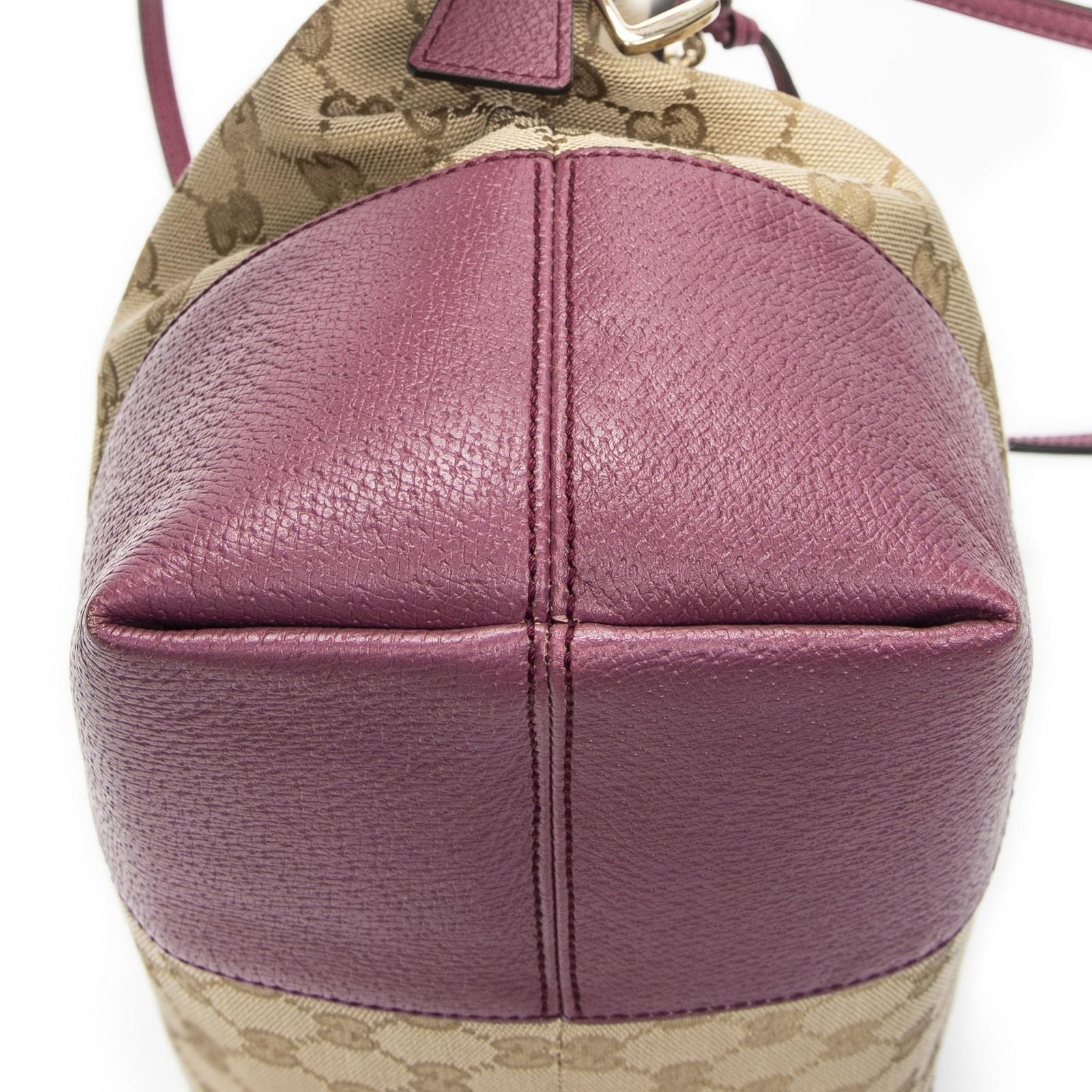 Gucci Bree Dome Tote Beige Purple GG Canvas — view 8