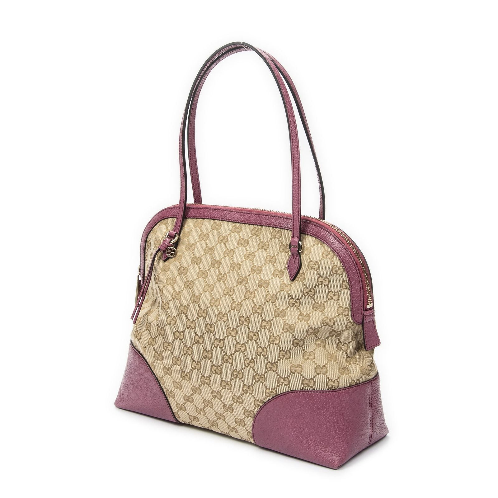 Gucci Bree Dome Tote Beige Purple GG Canvas — view 2
