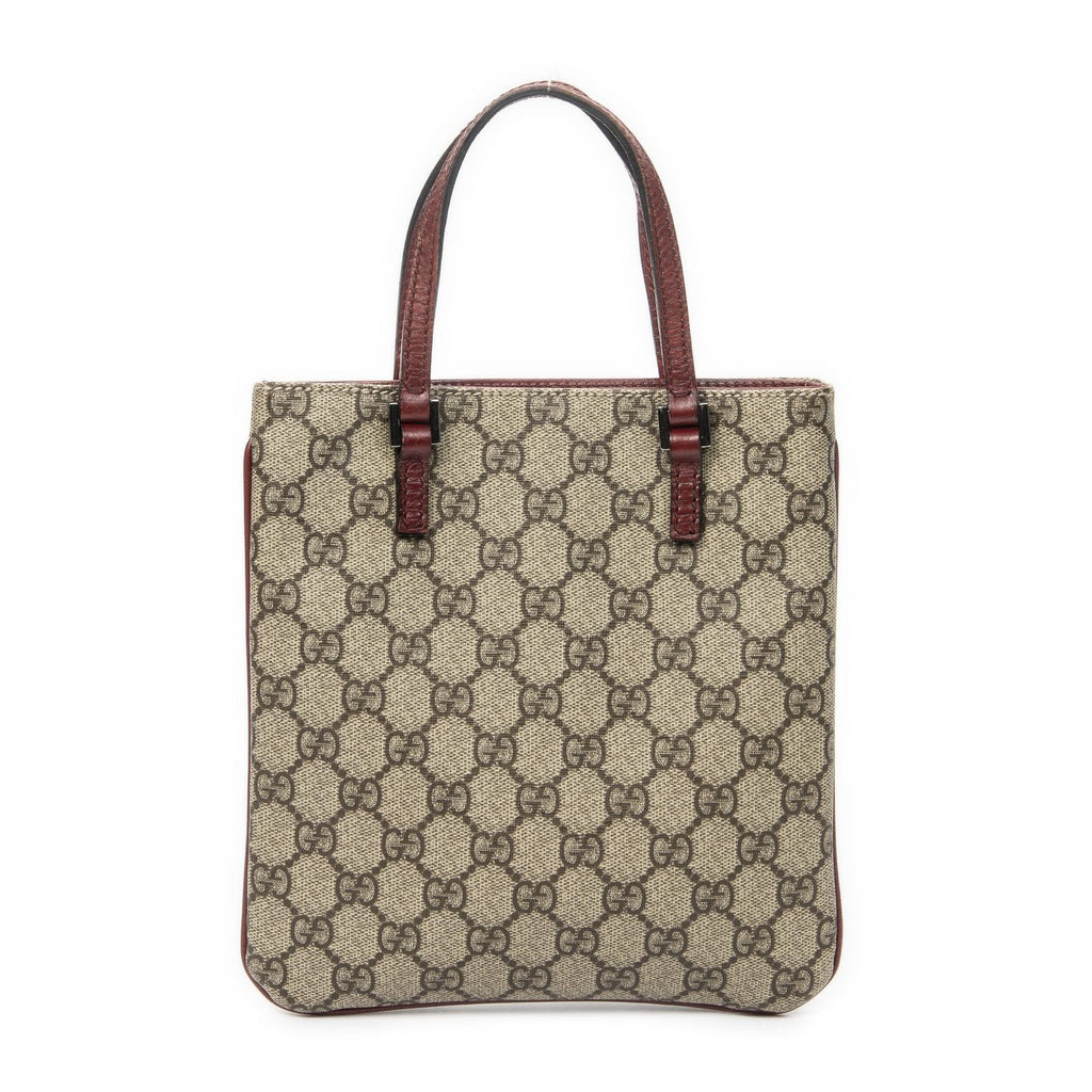 Gucci Vertical Tote Beige Burgundy Supreme Canvas — view 5