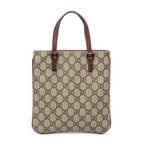 Gucci Vertical Tote Beige Burgundy Supreme Canvas — view 5