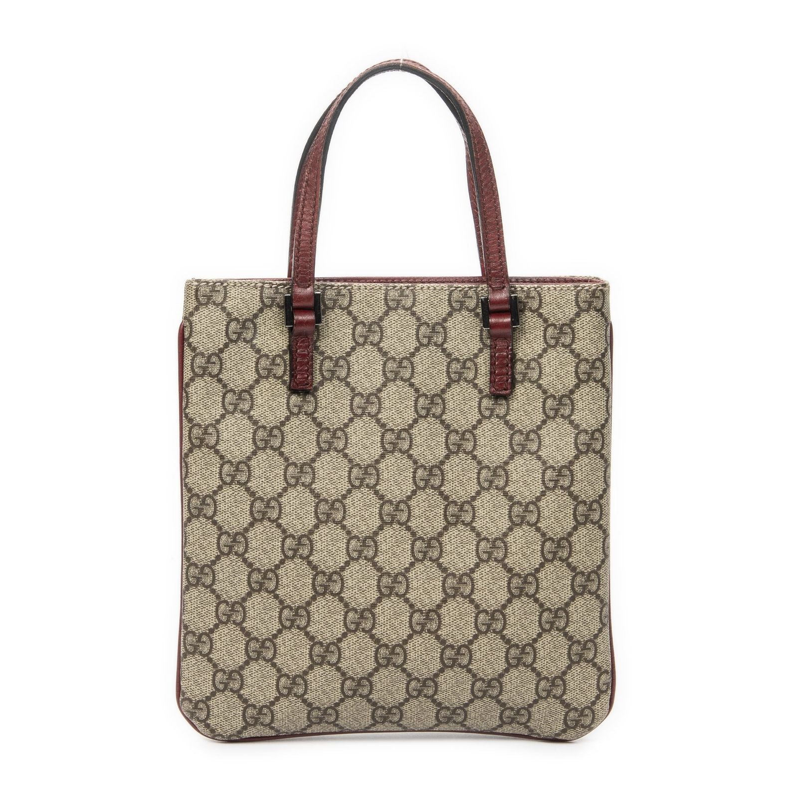 Gucci Vertical Tote Beige Burgundy Supreme Canvas — view 5