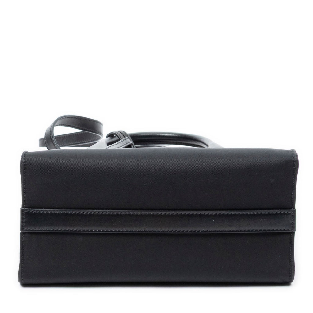 Prada Small Square Shopping Tote Black Nylon Canvas — view 6