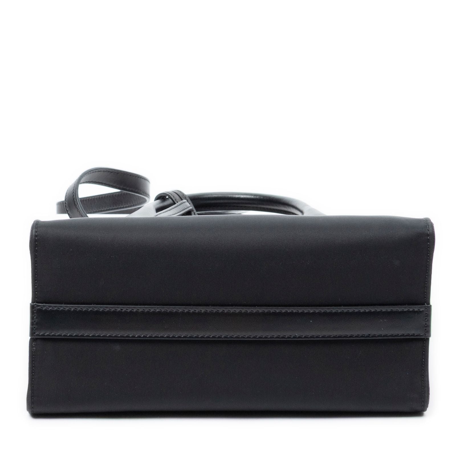 Prada Small Square Shopping Tote Black Nylon Canvas — view 6