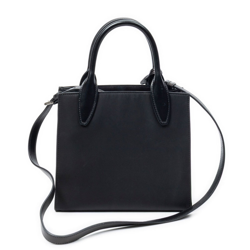 Prada Small Square Shopping Tote Black Nylon Canvas — view 5