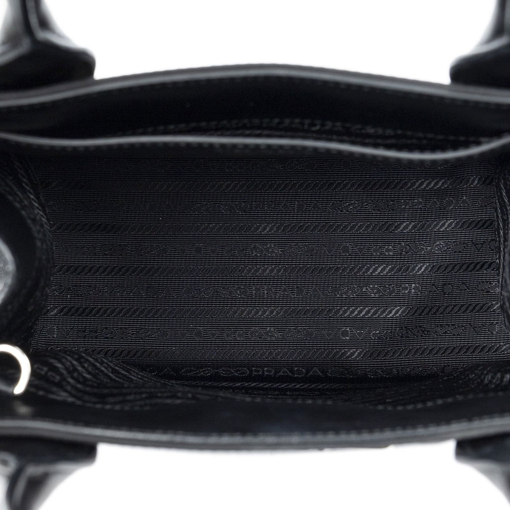 Prada Small Square Shopping Tote Black Nylon Canvas — view 9