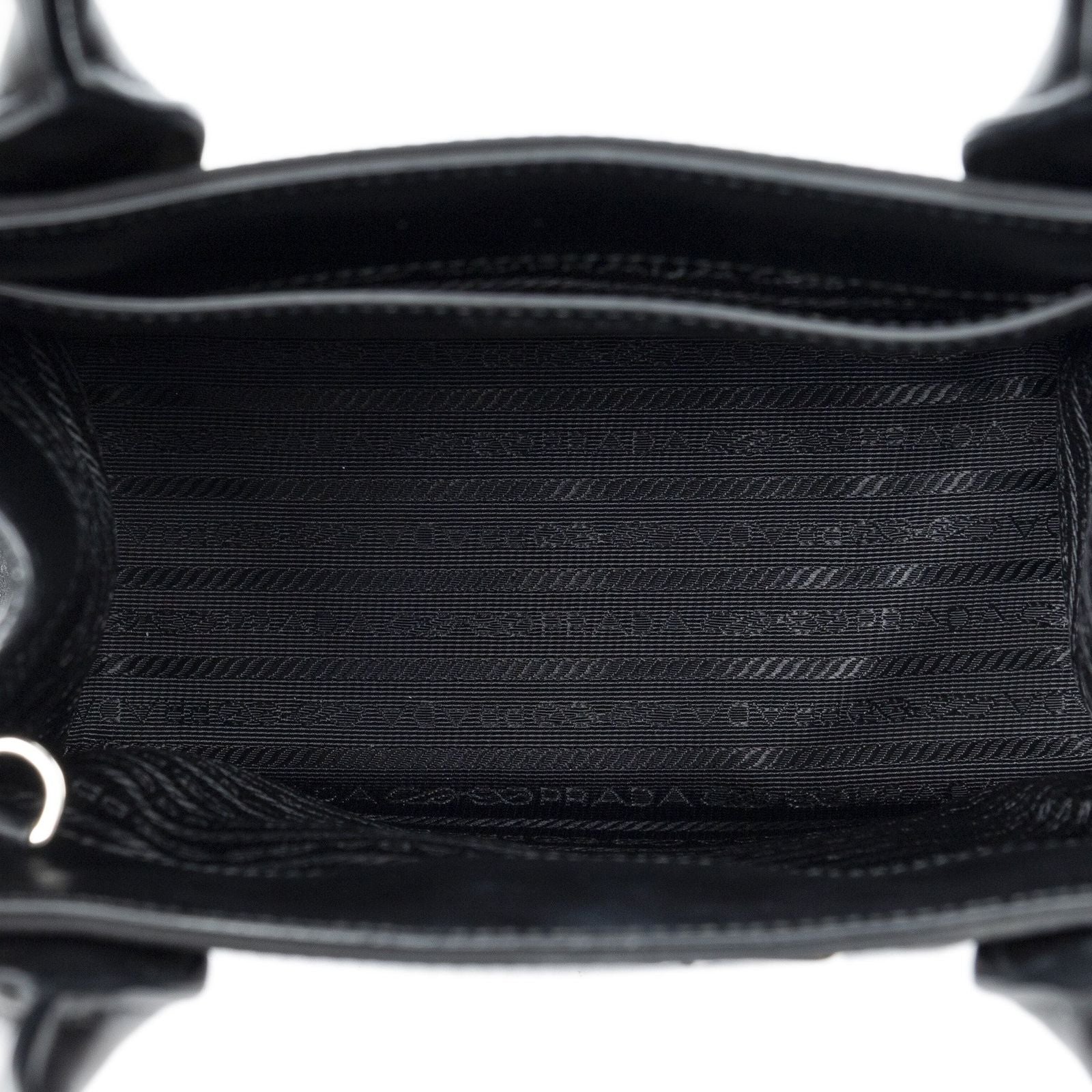 Prada Small Square Shopping Tote Black Nylon Canvas — view 9