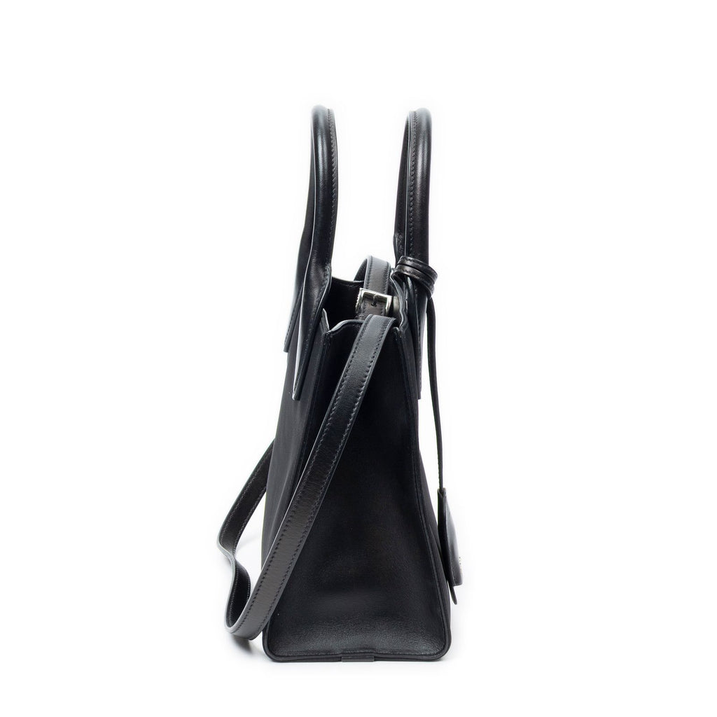 Prada Small Square Shopping Tote Black Nylon Canvas — view 4