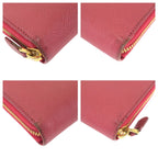 Prada Saffiano Pink Gold Leather Wallet Zip Around — view 3
