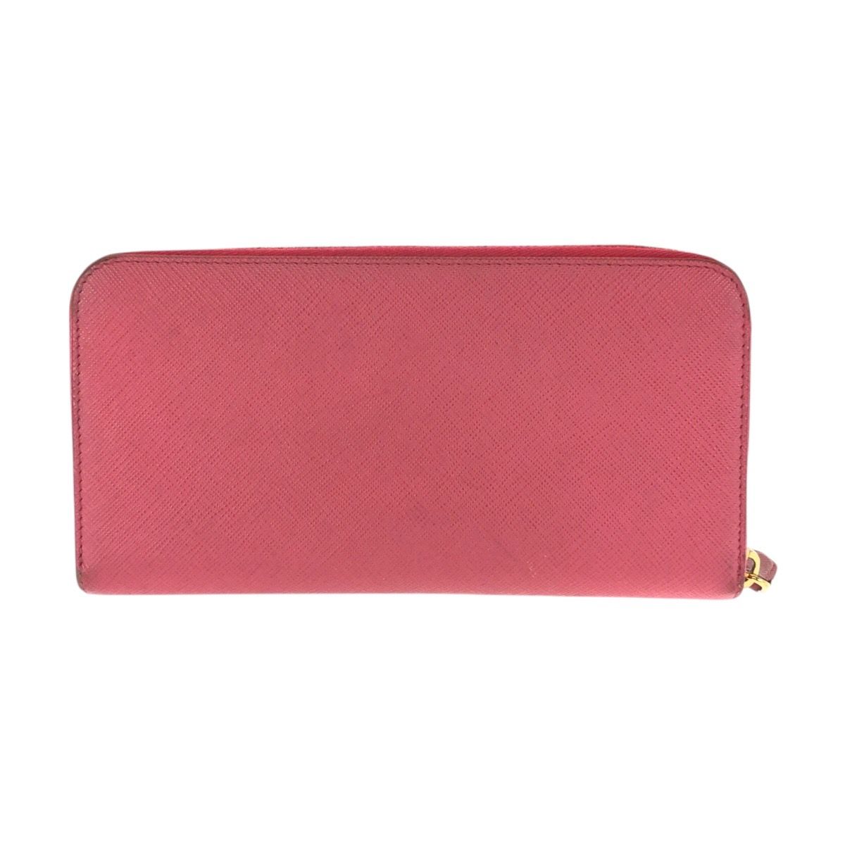 Prada Saffiano Pink Gold Leather Wallet Zip Around — view 2