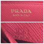 Prada Saffiano Pink Gold Leather Wallet Zip Around — view 5