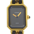 Chanel Premier L Gold Plated Quartz Analog Display Black Dial Watch