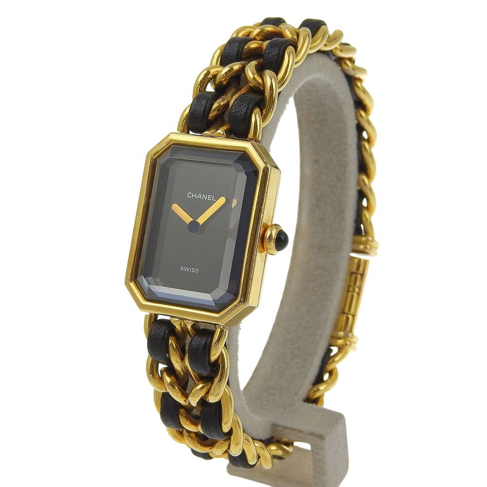 Chanel Premier L Gold Plated Quartz Analog Display Black Dial Watch — view 2
