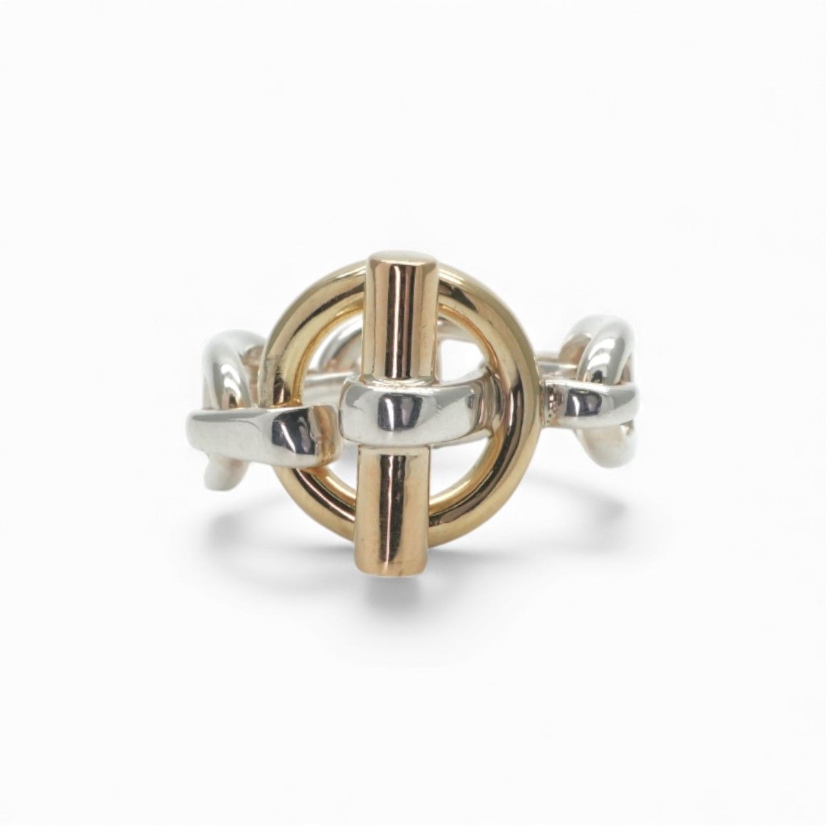 Hermes Enchainee Ring 750 925 Sterling Silver Gold — view 2
