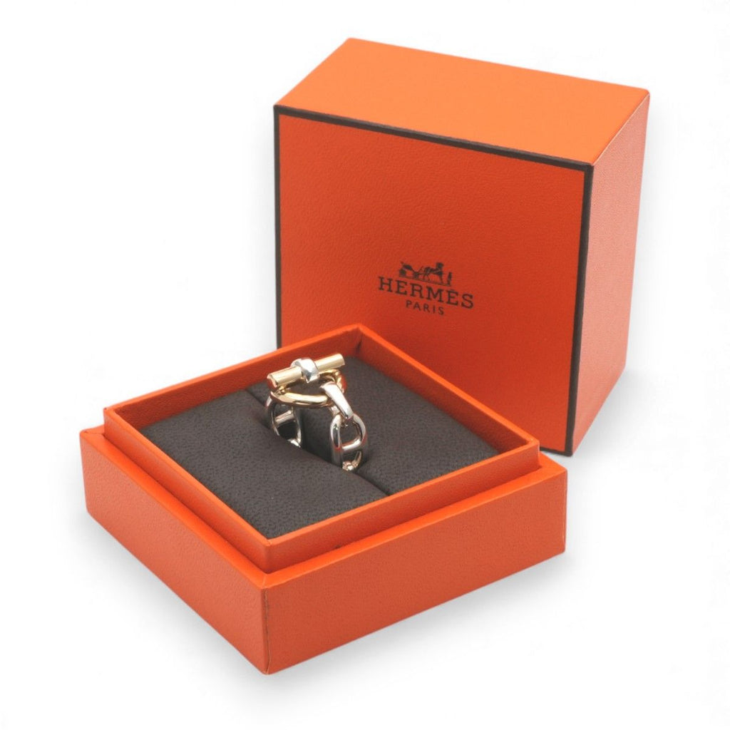 Hermes Enchainee Ring 750 925 Sterling Silver Gold — view 9