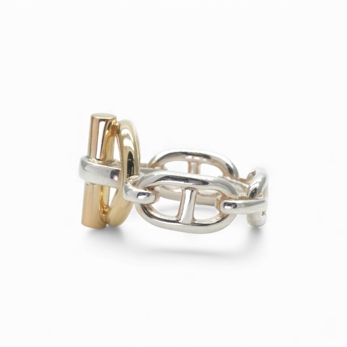 Hermes Enchainee Ring 750 925 Sterling Silver Gold — view 3