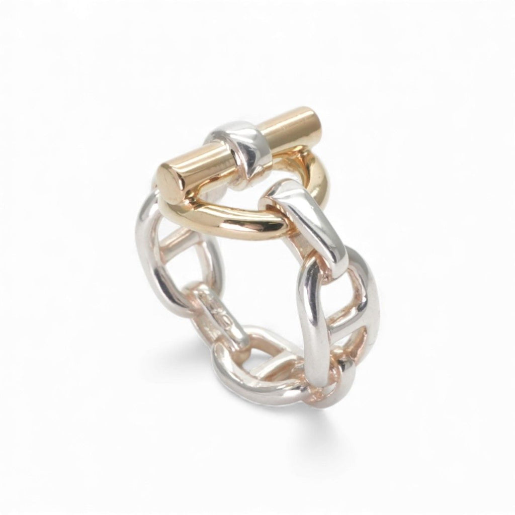Hermes Enchainee Ring 750 925 Sterling Silver Gold