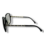 Chanel Sunglasses Chain CC Logo Leather Black Eyewear — view 3