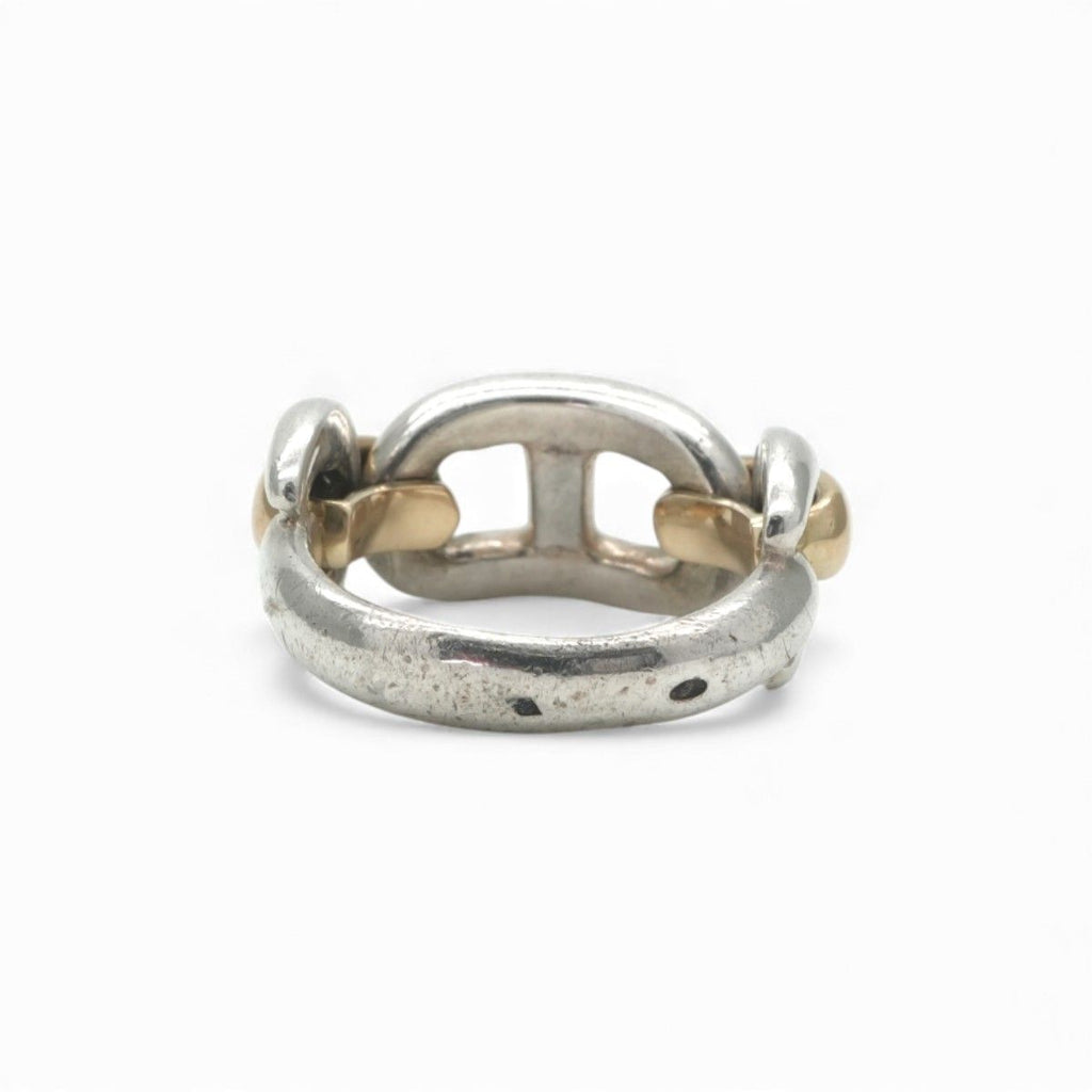 Hermes Chaine D'ancre Ring 750 950 Gold Silver