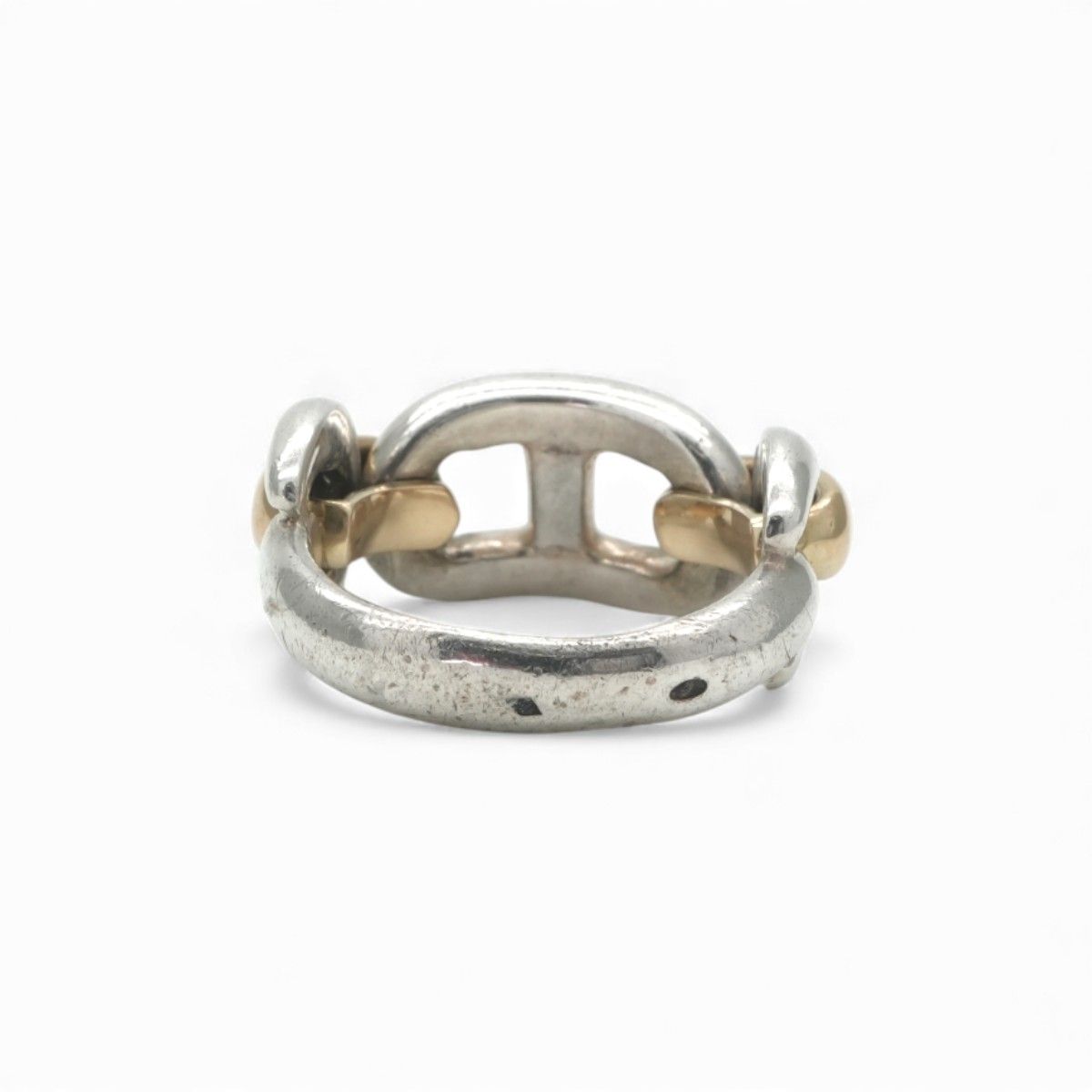 Hermes Chaine D'ancre Ring 750 950 Gold Silver