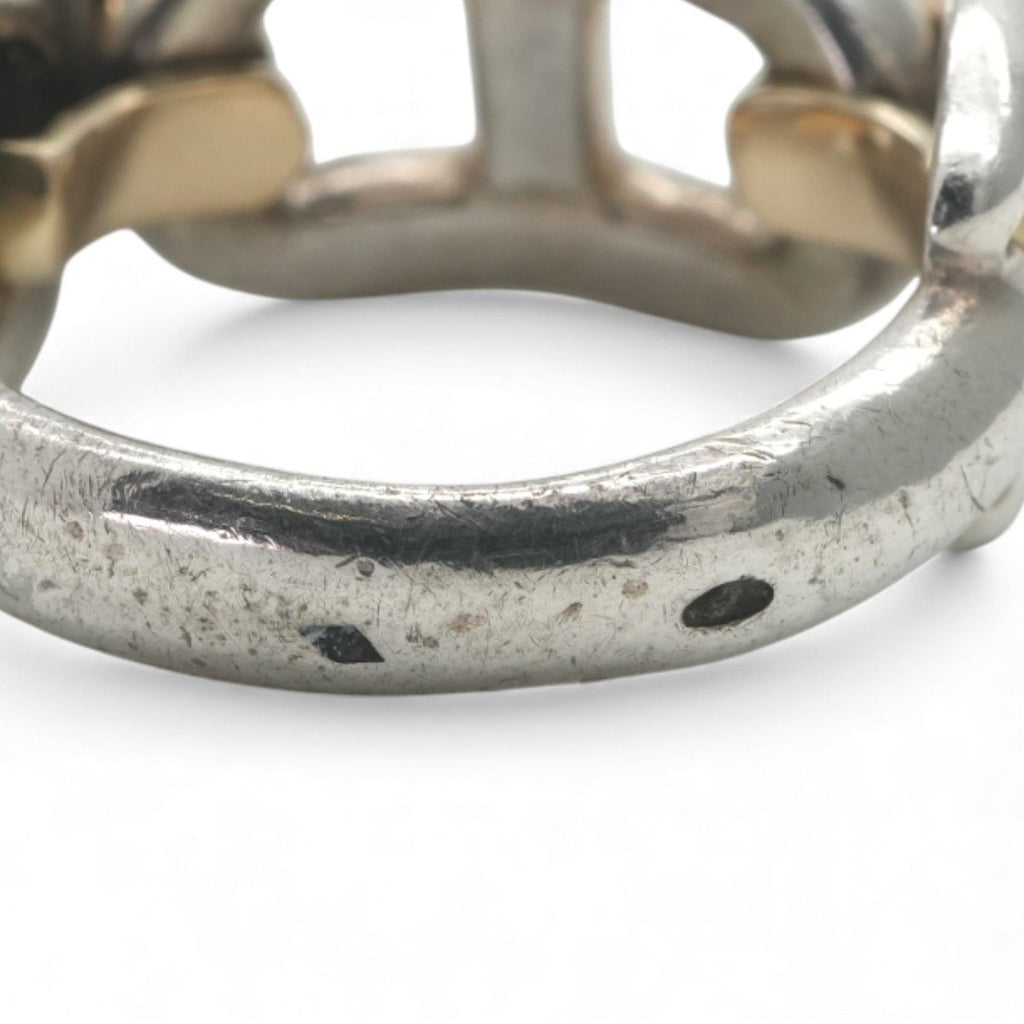 Hermes Chaine D'ancre Ring 750 950 Gold Silver