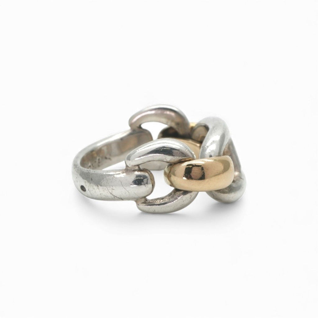 Hermes Chaine D'ancre Ring 750 950 Gold Silver