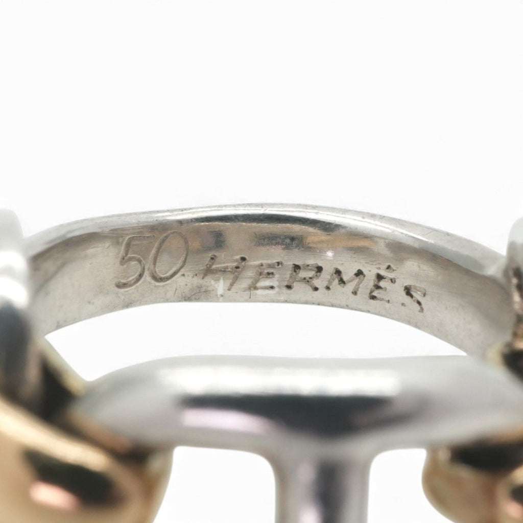 Hermes Chaine D'ancre Ring 750 950 Gold Silver