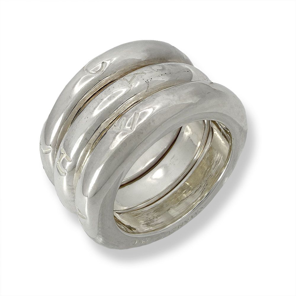 Chanel Triple Strand Logo Ring — view 2