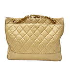 Chanel Quilted Lambskin Chain Shoulder Bag Cocobol Beige — view 2