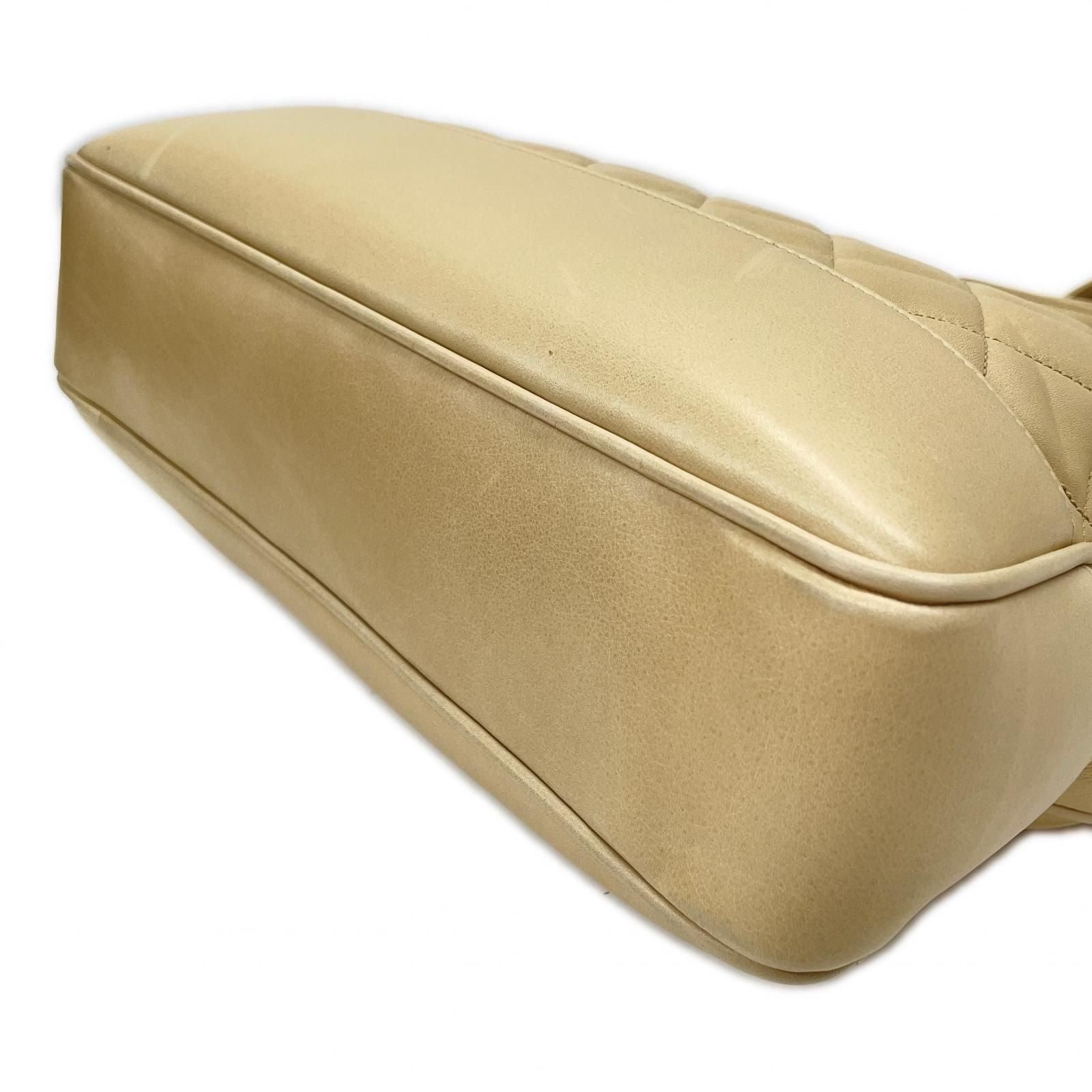 Chanel Quilted Lambskin Chain Shoulder Bag Cocobol Beige — view 3