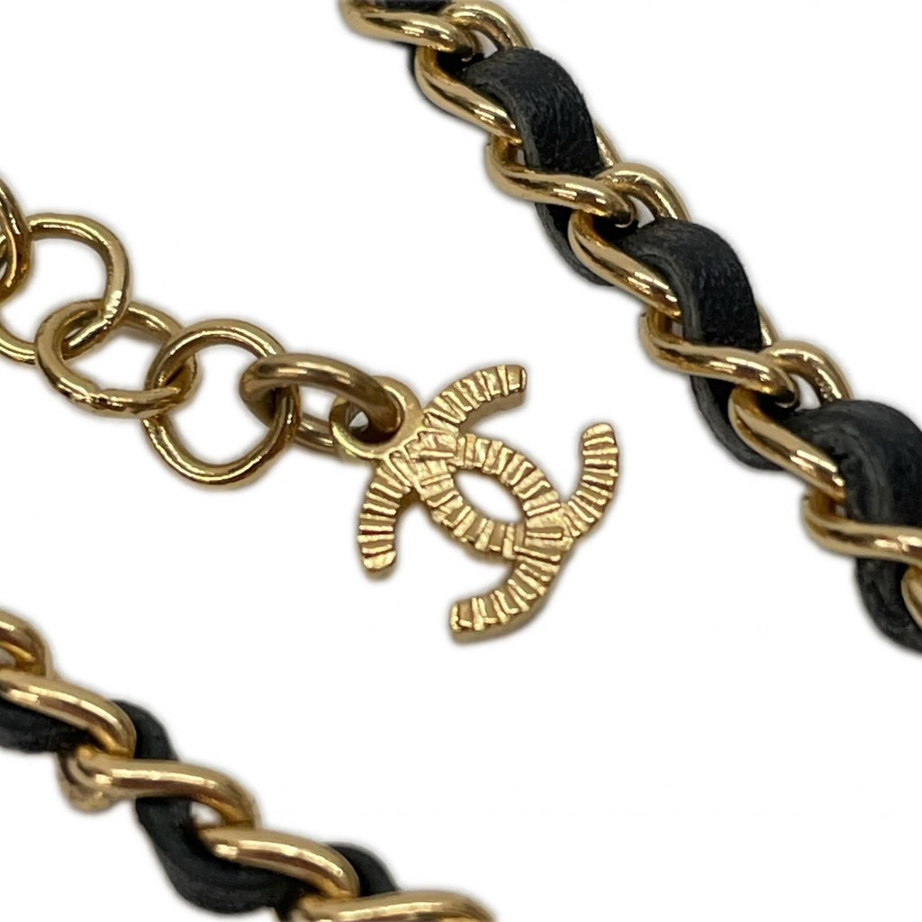 Chanel Leather Ribbon Necklace Metiers D'art Black — view 5