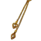 Chanel CC Logo Heart Necklace Rhinestone 23c Gold — view 3