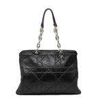 Dior Cannage Granville Chain Handbag Black Leather