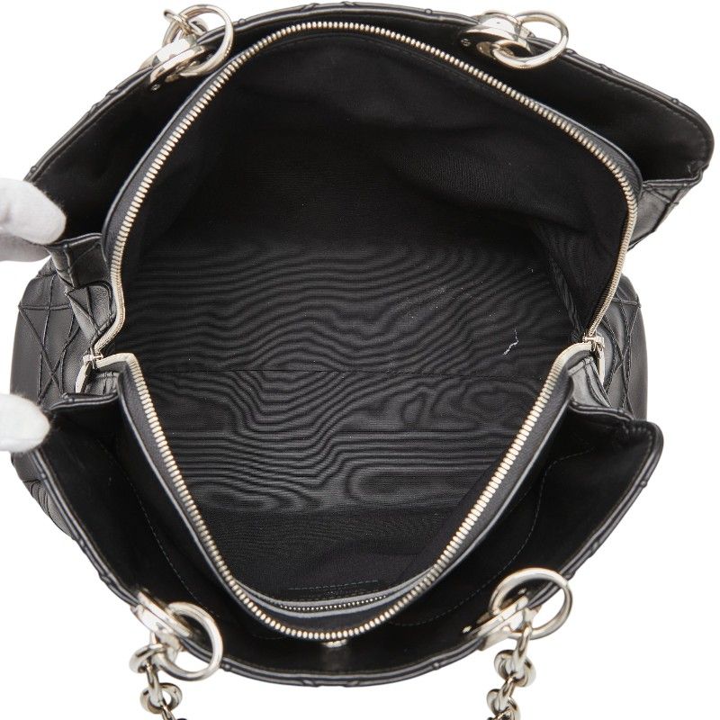 Dior Cannage Granville Chain Handbag Black Leather — view 9