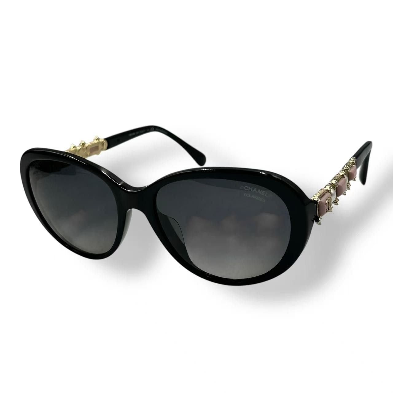 Chanel Sunglasses Imitation Pearl CC Logo Black Pink Eyewear — view 2