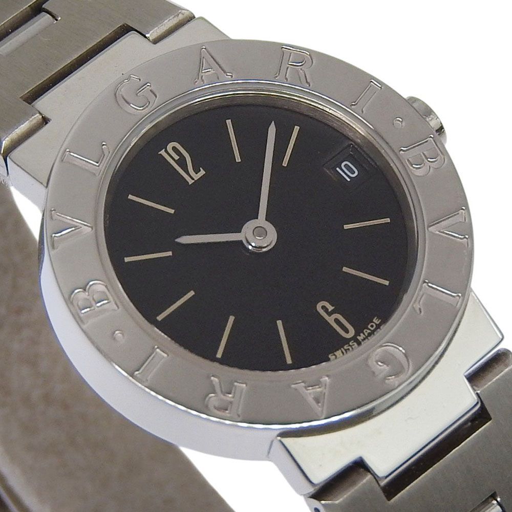 Bvlgari Stainless Steel Quartz Analog Watch with Black Dial — view 3