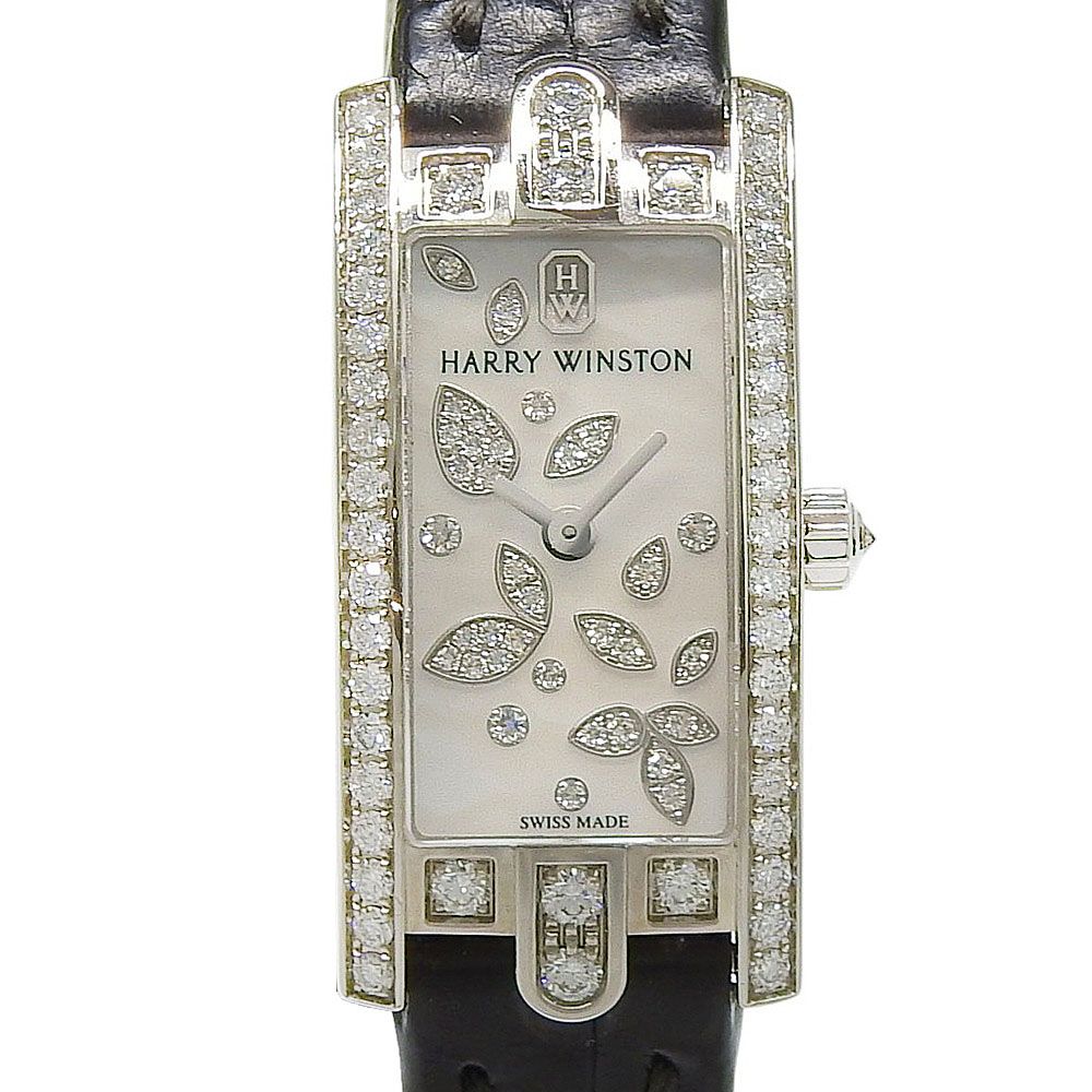 Harry Winston Avenue C Mini Lily Star White Gold Diamond Quartz Chronograph