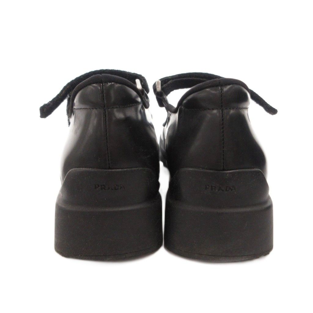 Prada Mary Jane Loafers Square Toe Enamel 34.5 Black — view 5