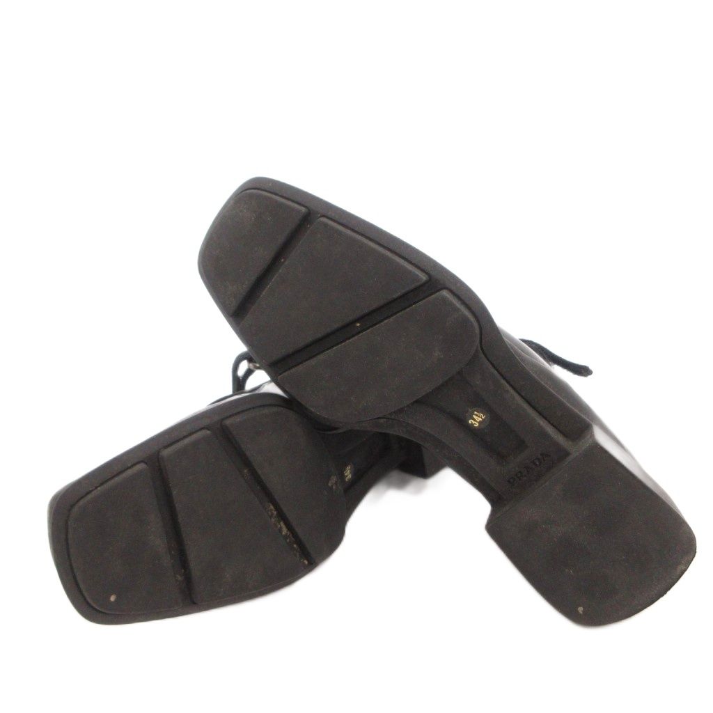 Prada Mary Jane Loafers Square Toe Enamel 34.5 Black — view 6