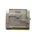 Fendi Watch Case Only Quartz Square Logo Silver