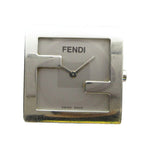 Fendi Watch Case Only Quartz Square Logo Silver