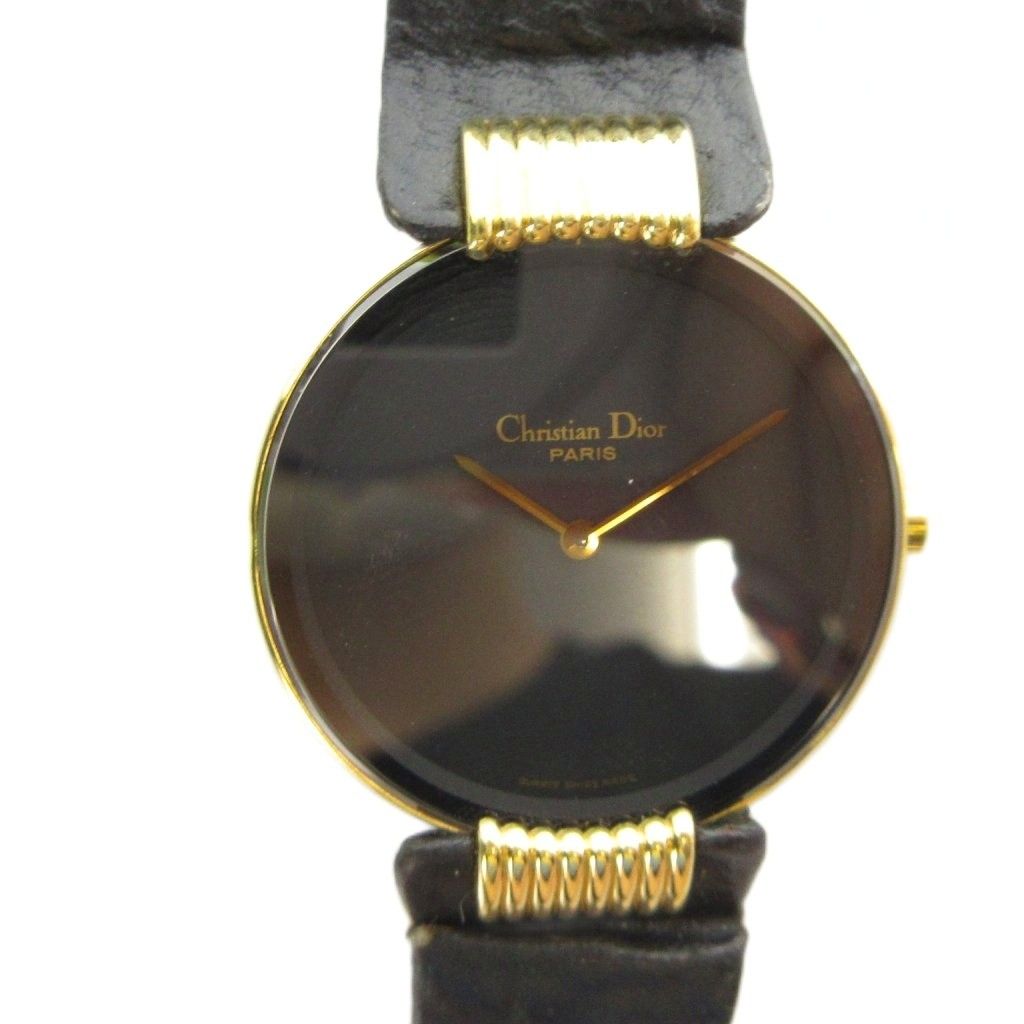 Dior Bakira Watch Quartz Leather Black Dial Gold
