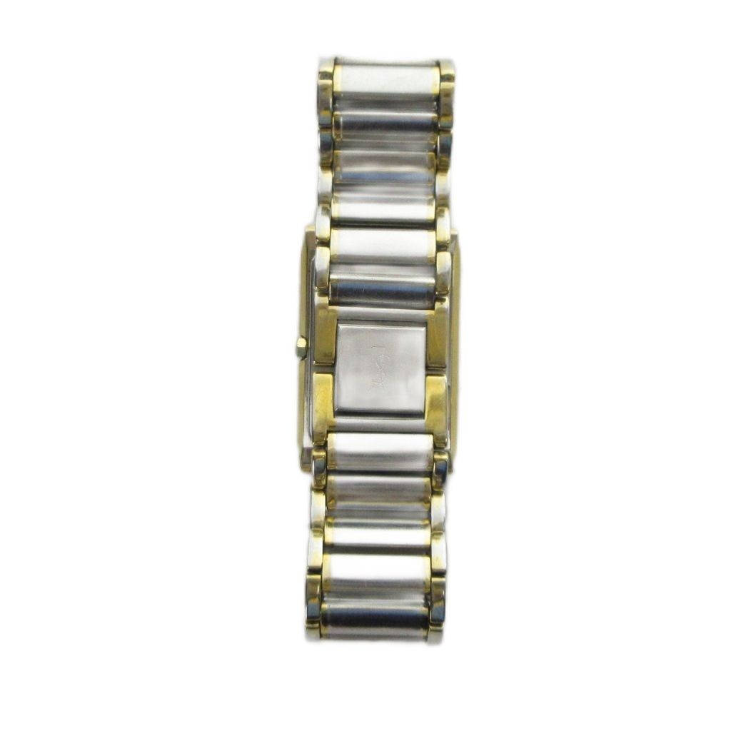 Saint Laurent Watch Quartz Rectangular Square Silver Color Gold — view 3