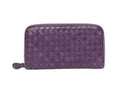 Bottega Veneta Wallet Intrecciato Purple Leather Zip Around