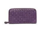 Bottega Veneta Wallet Intrecciato Purple Leather Zip Around