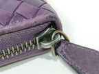 Bottega Veneta Wallet Intrecciato Purple Leather Zip Around — view 4
