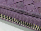 Bottega Veneta Wallet Intrecciato Purple Leather Zip Around — view 5